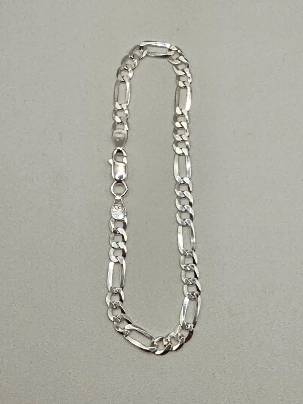 Sterling Silver 925 High Polish Figaro Bracelet 5mm 7 inches